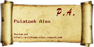 Polatsek Alex névjegykártya
